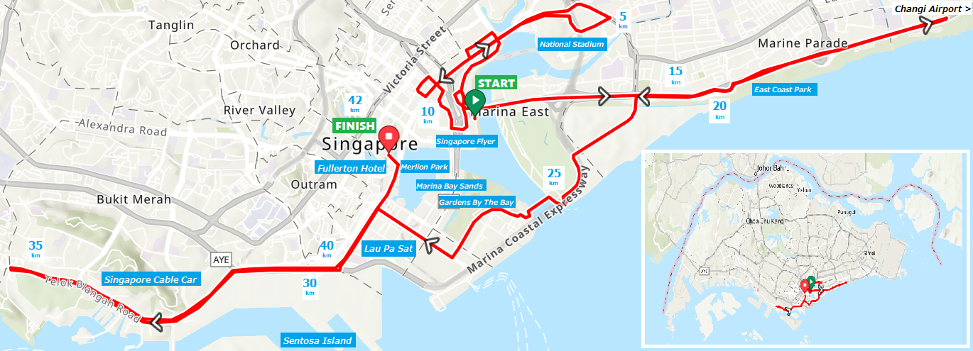 Singapore Marathon 2024 Course Map